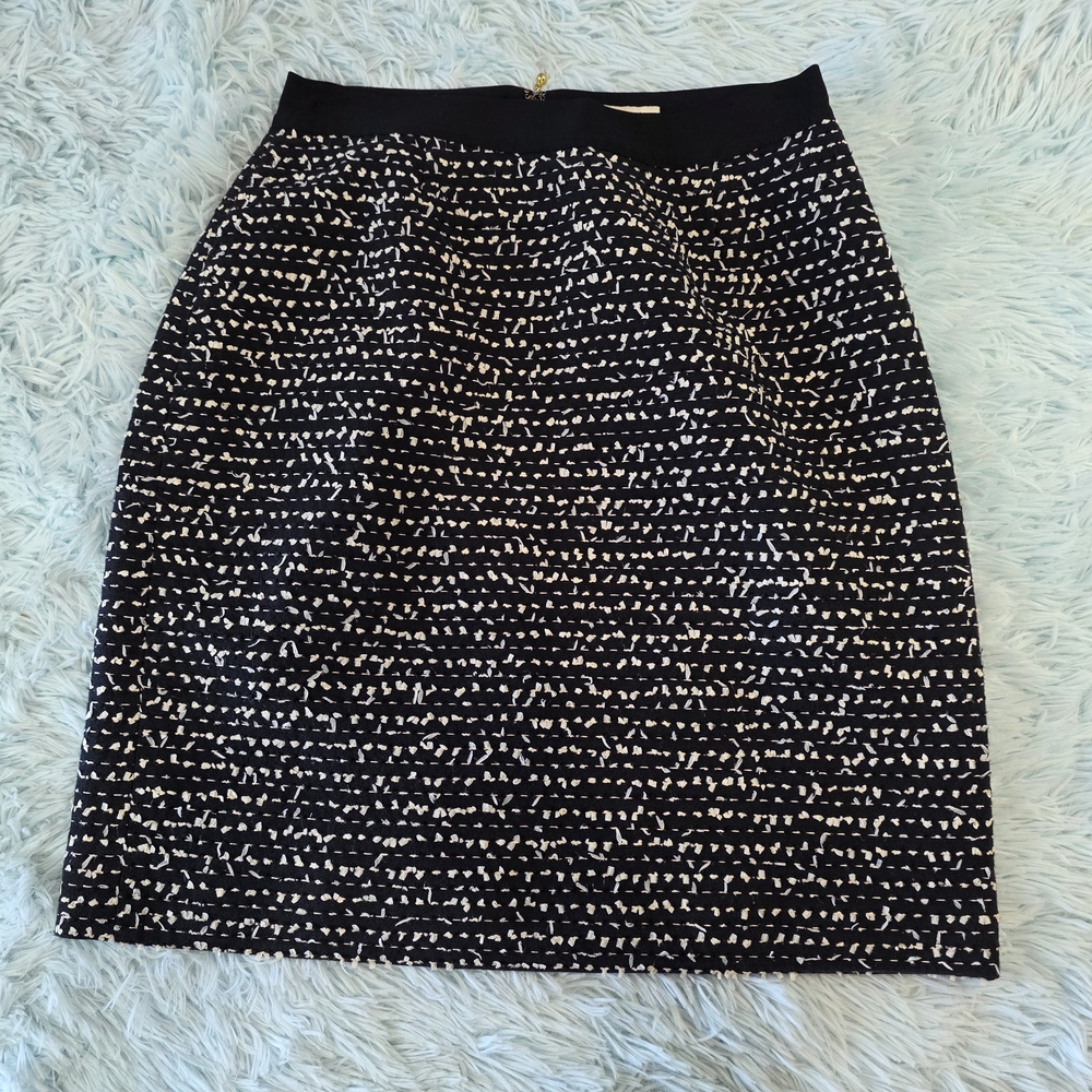 Kate Spade New York Black & White Tweed Pencil Skirt Size 6 Workwear Career